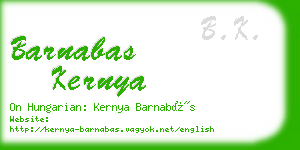 barnabas kernya business card